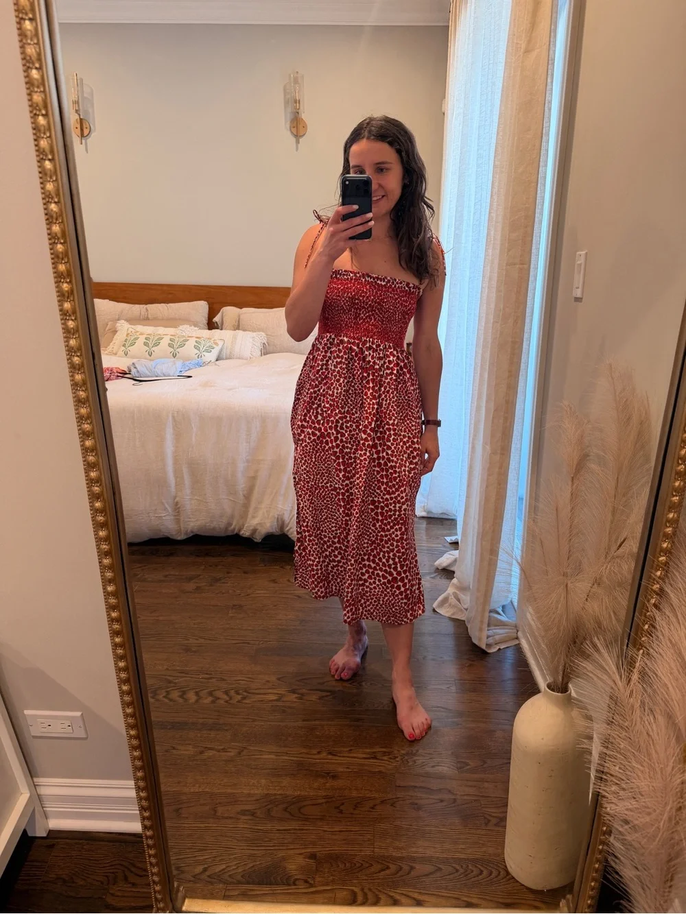 J.Crew Paloma dress in red strawberry swirl cotton XXS